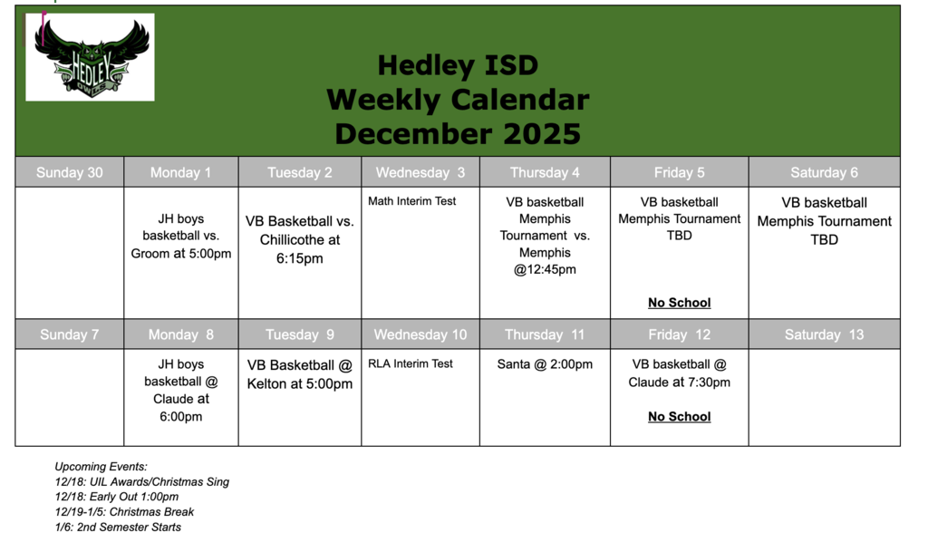 Weekly Calendar