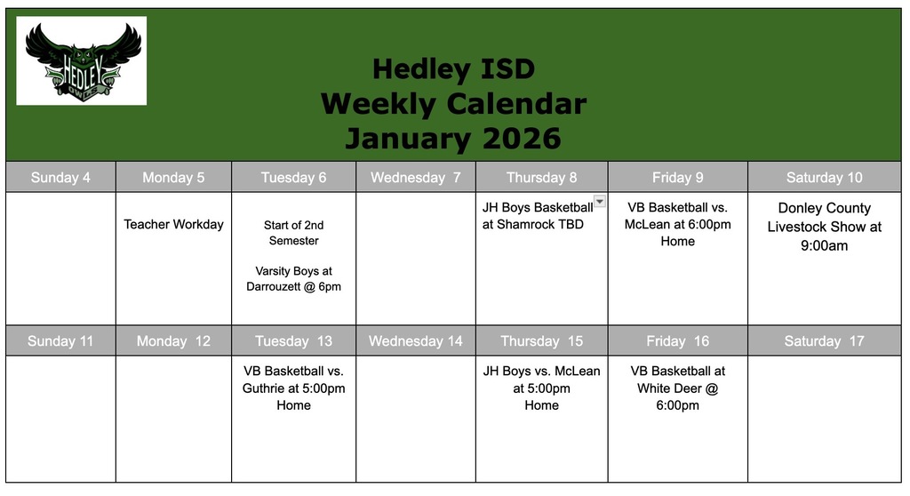 Weekly Calendar