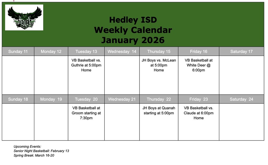 Weekly Calendar