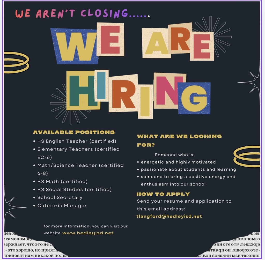 We Are Hiring