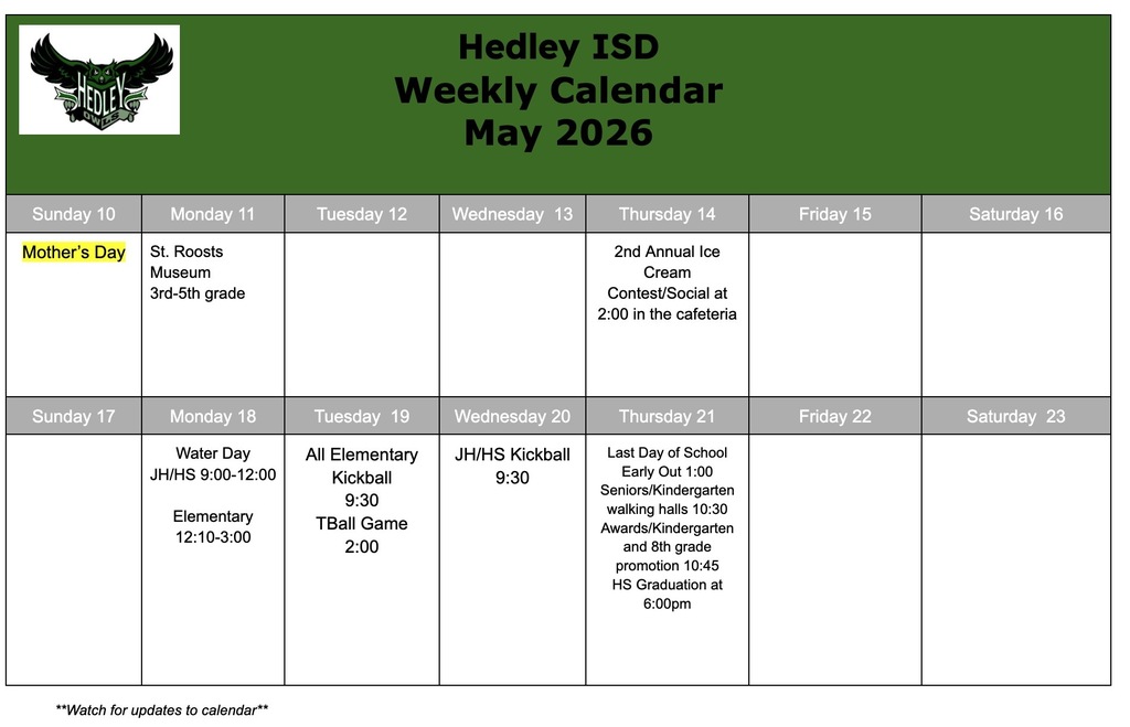 Weekly Calendar