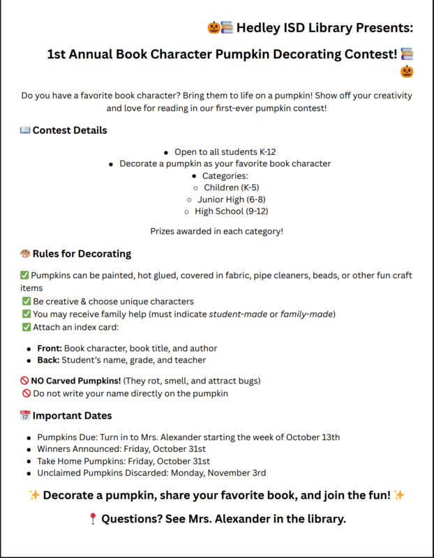 Character Pumpkins Contest