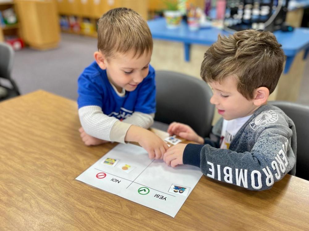 students work together