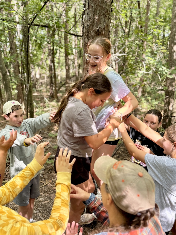 middle schoolers team-building exercise