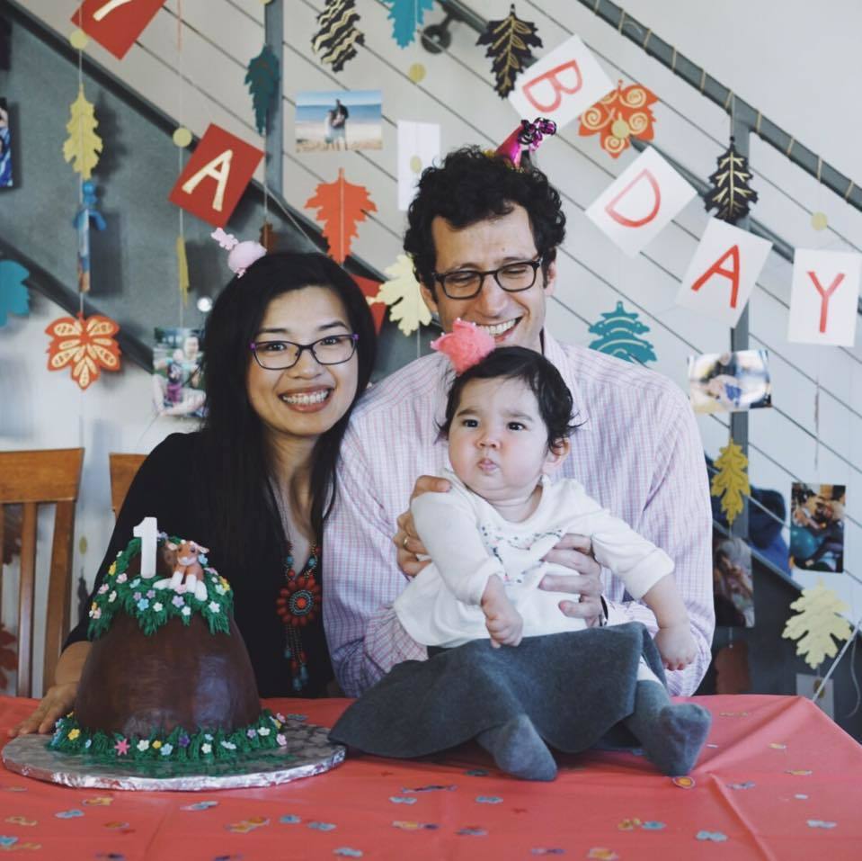 June, Ron, and Yaya for Yaya's first birthday