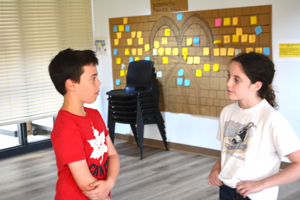 two students discuss