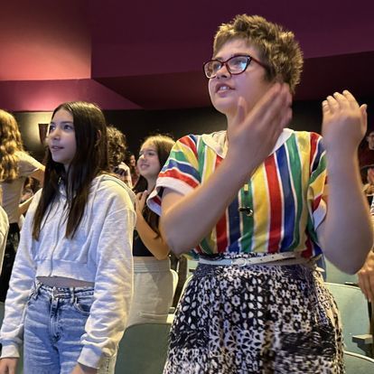 students dance