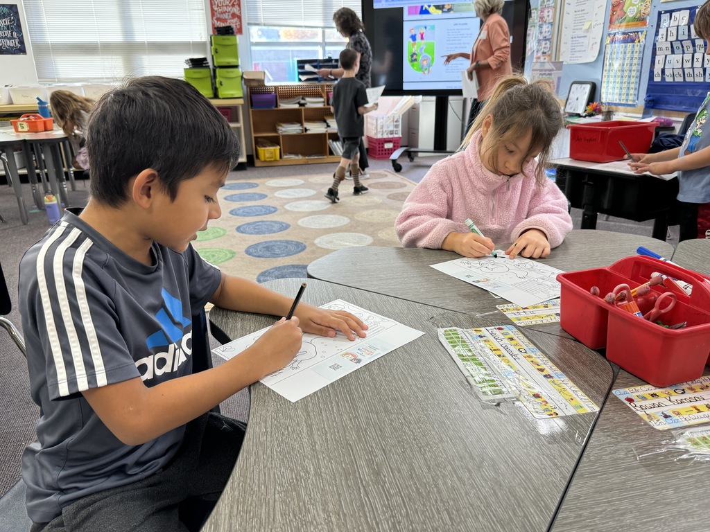 second grade students color