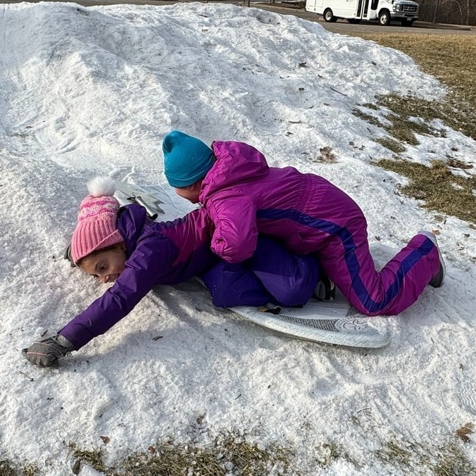 students sled