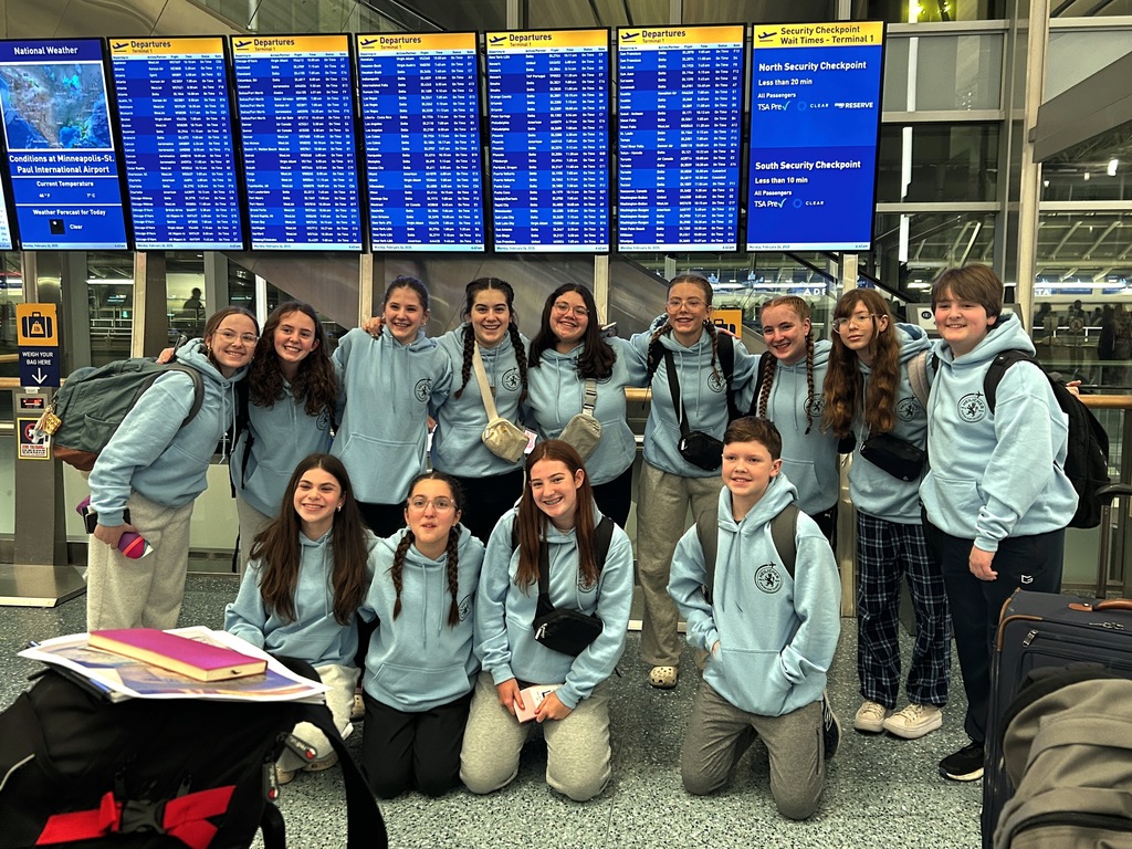 eighth graders at airport