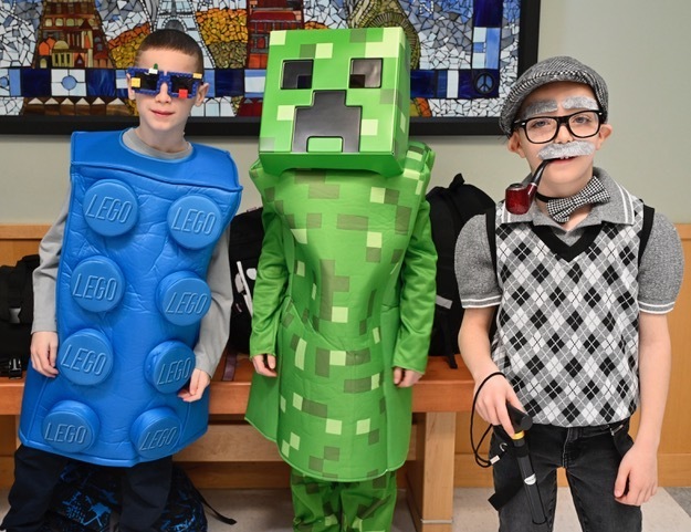 Costumes: Lego, Minecraft, old man