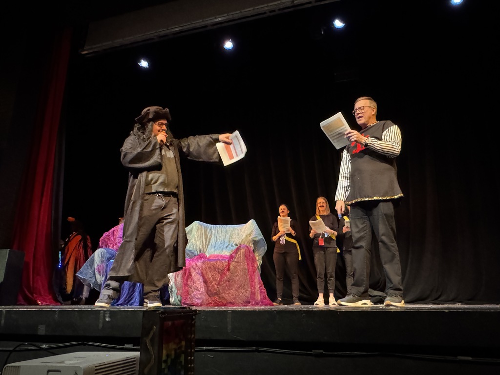 head of school as Haman and music teacher as Mordechai