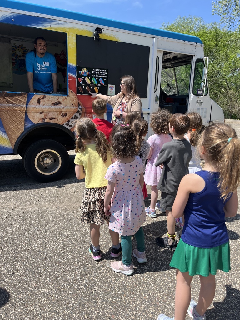 kindergarten lines up for ice cream