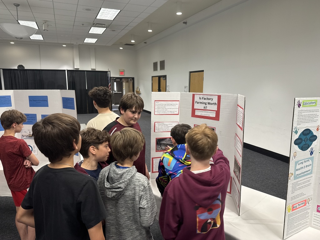 students look at presentation