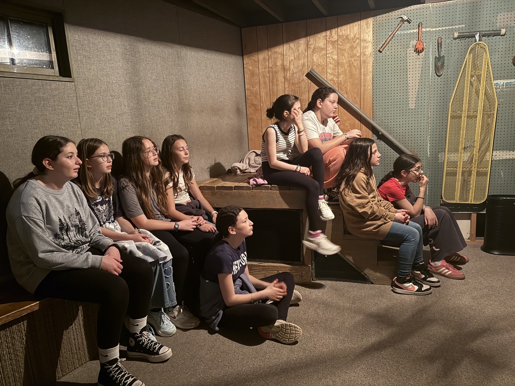 students in tornado simulation