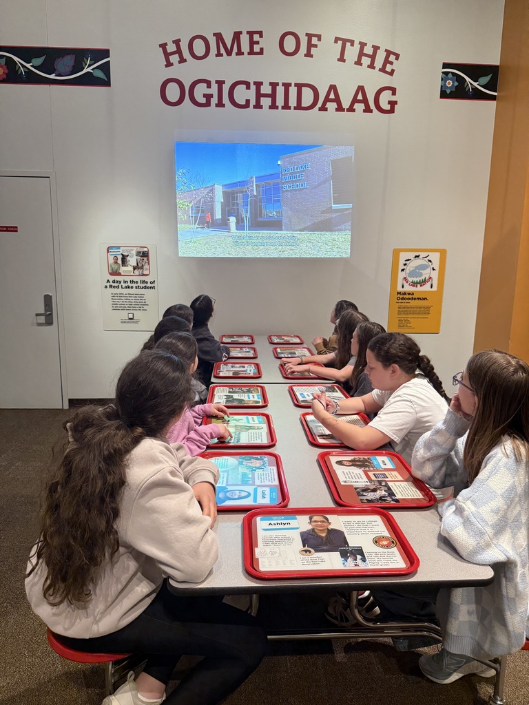 students watch Red Lake school video