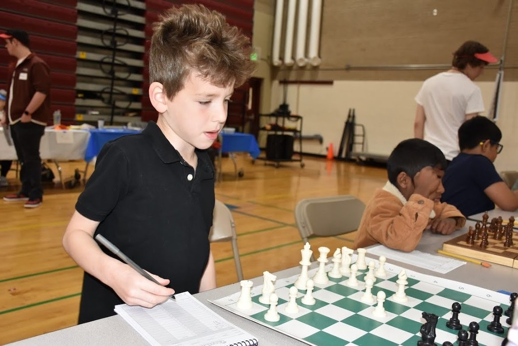 student plays chess