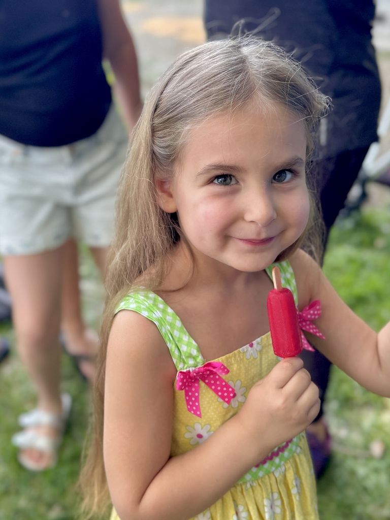 kid enjoys popsicle