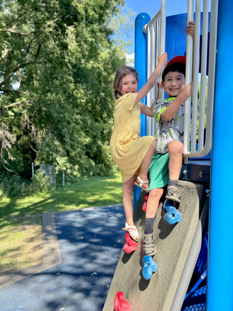 kids smiling on playground