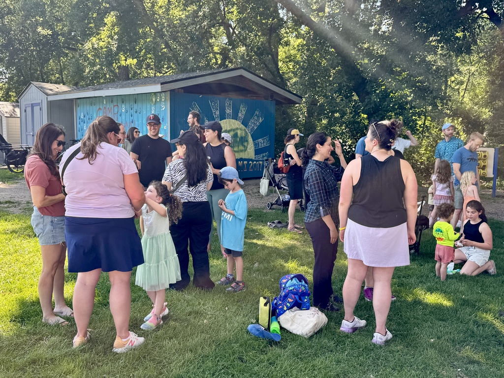 families gathered for playdate