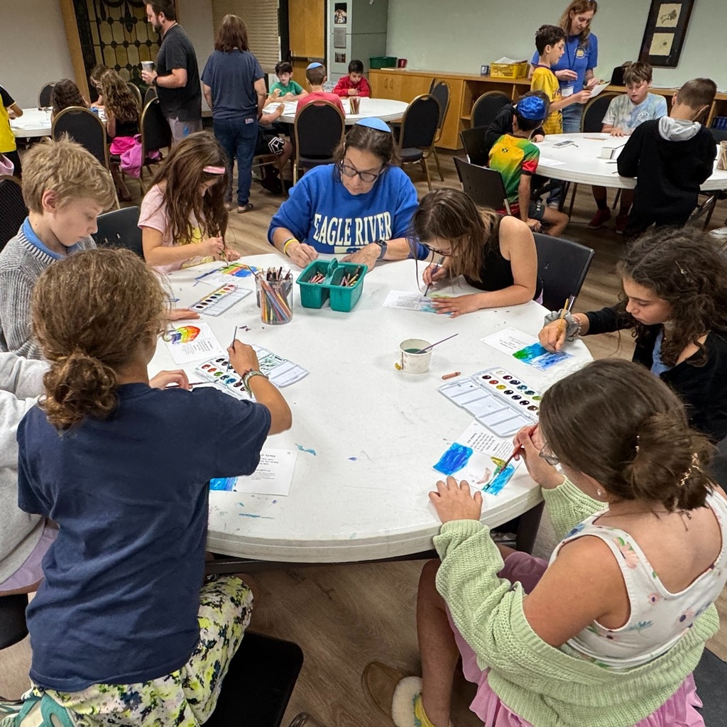 students paint