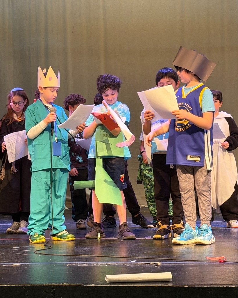 students act in Purim shpiel