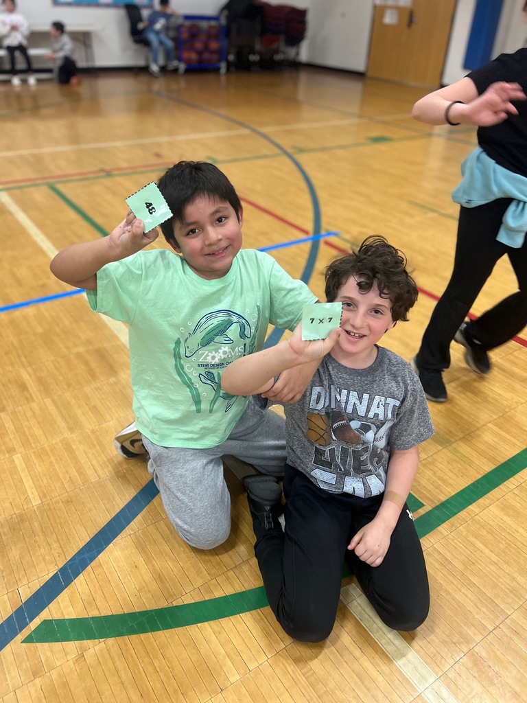 students show equations in multiplication freeze tag