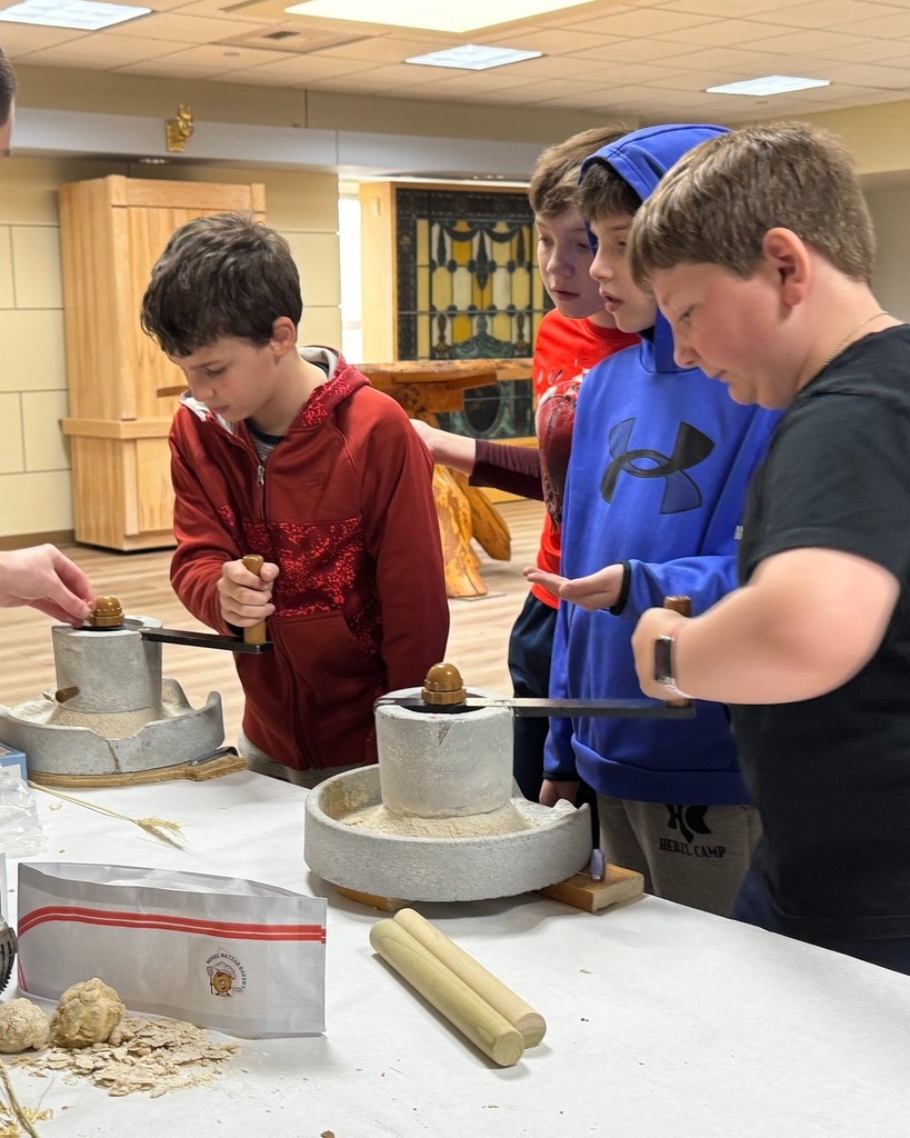 students mill flour