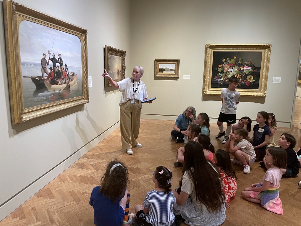 docent talks about painting