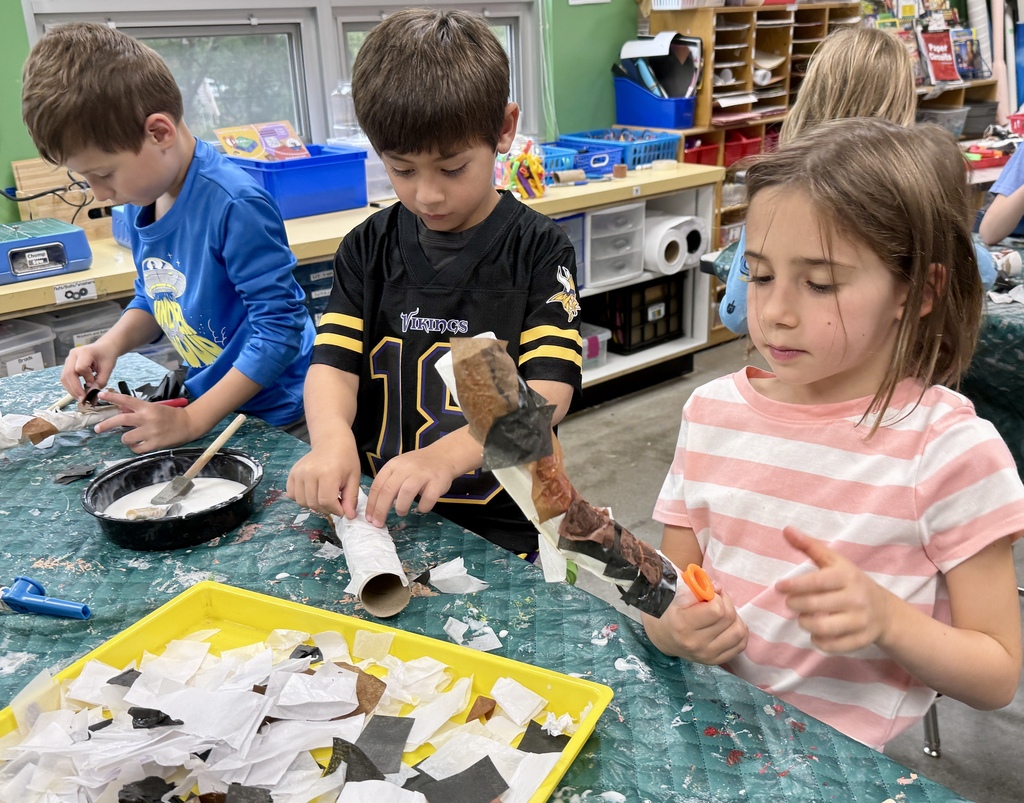 students make homemade kazoo/paper-mache shofars