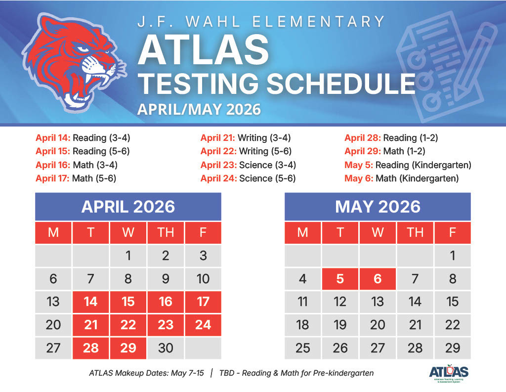 Atlas Testing Schedule. 2026