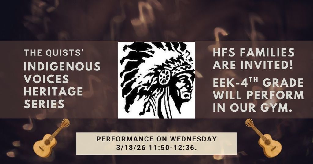 Indigenous Voices Heritage series will end in a  performance for guests 11:50-12:36 on Wednesday, 3/18.