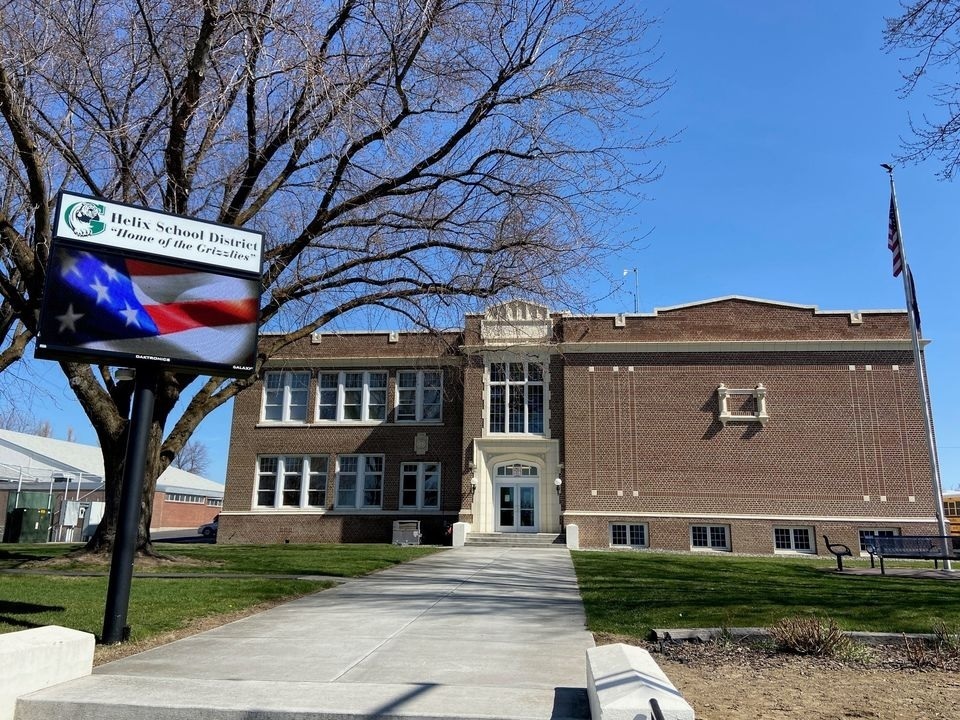 front of Helix school