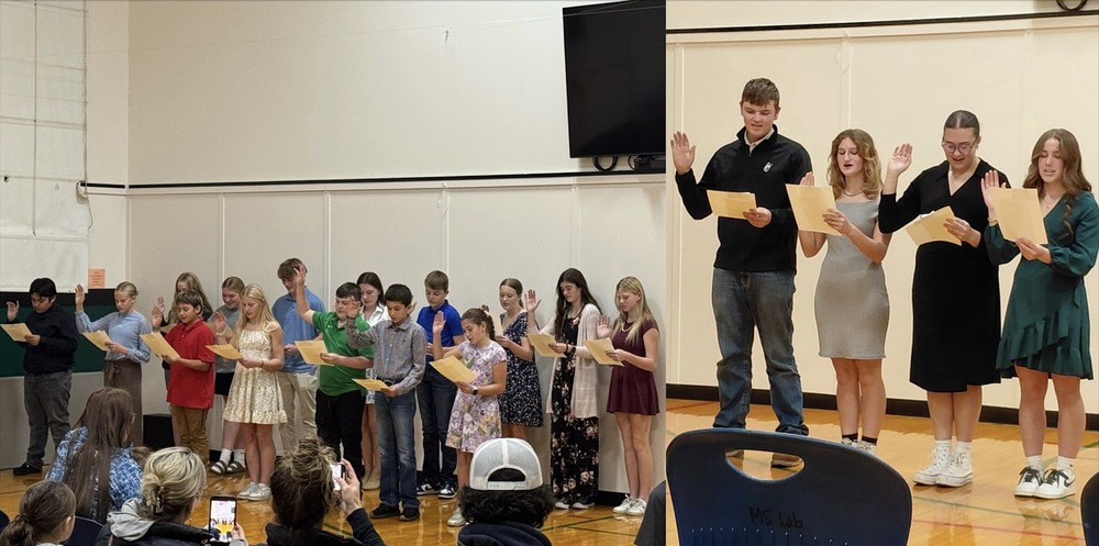 Helix Middle and High School students are being sworn in and inducted into the NHS 