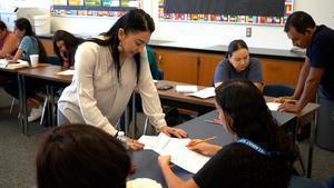 teacherand students in the classroom