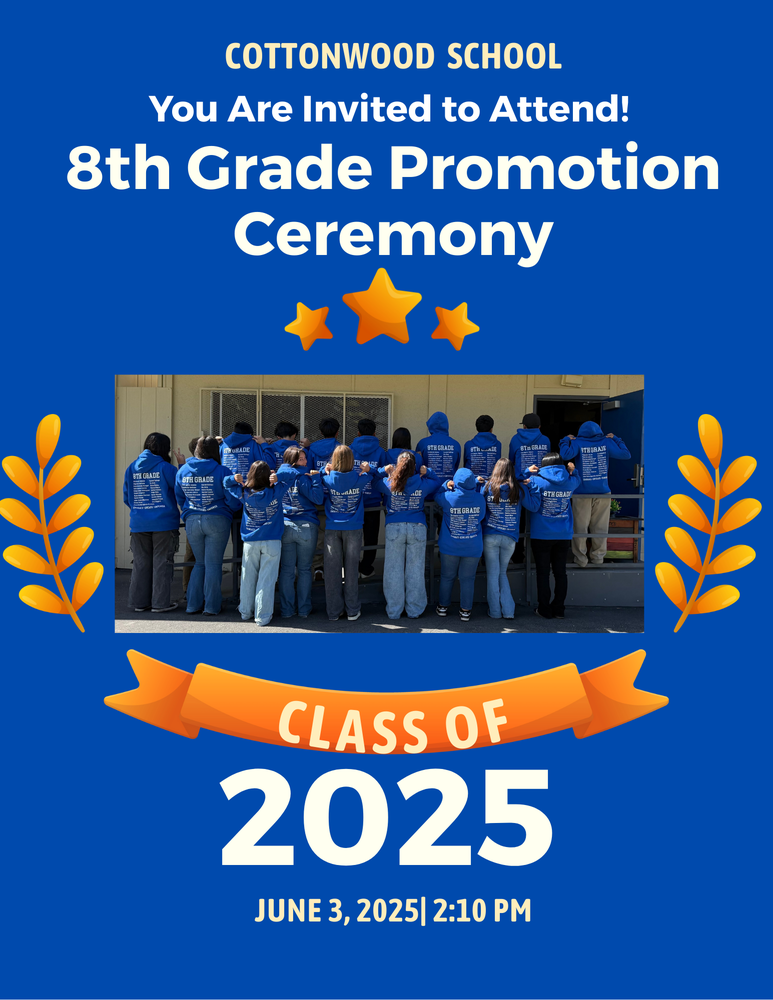 8th Grade Promotion - June 3rd at 2:10 p.m.