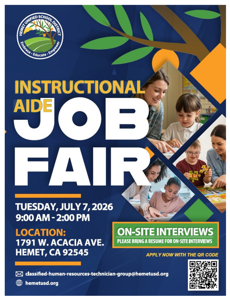  Instructional Aide Job Fair at HUSD District Office