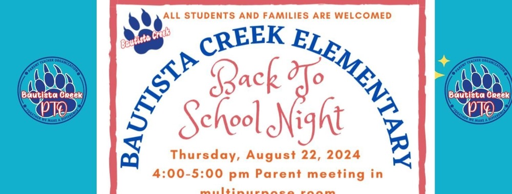 Back to School Night 8/22/2024