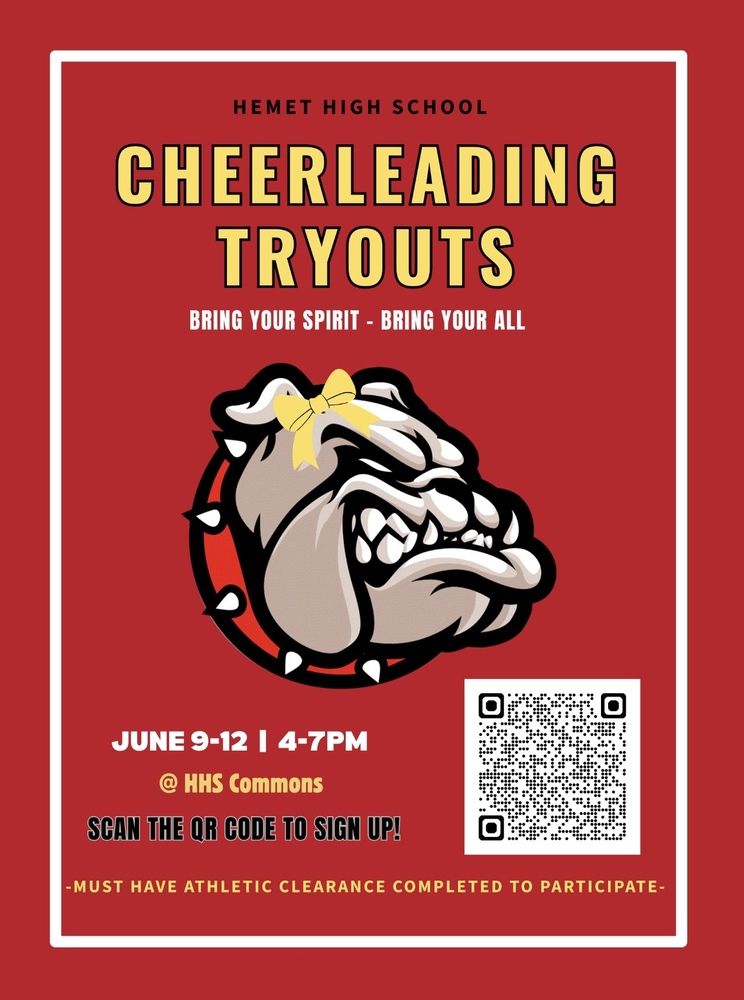 Hemet High Cheerleading Tryouts - June 9-12