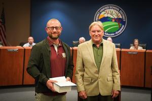 teacher getting an award