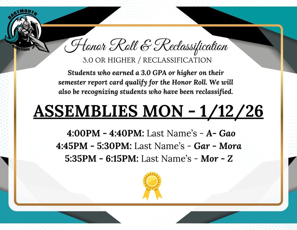 Honor Roll and Reclassification Assemblies