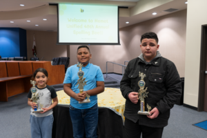 students getting an award