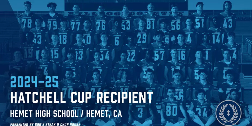 Hemet HS Football Team Announced as the 24-25 Hatchell Cup Recipient