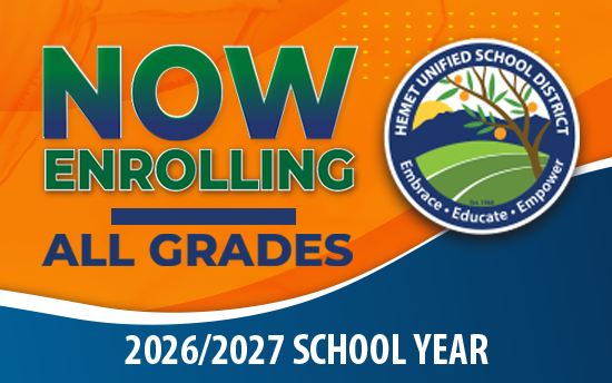 Now Enrolling Banner for the 26-27 School Year