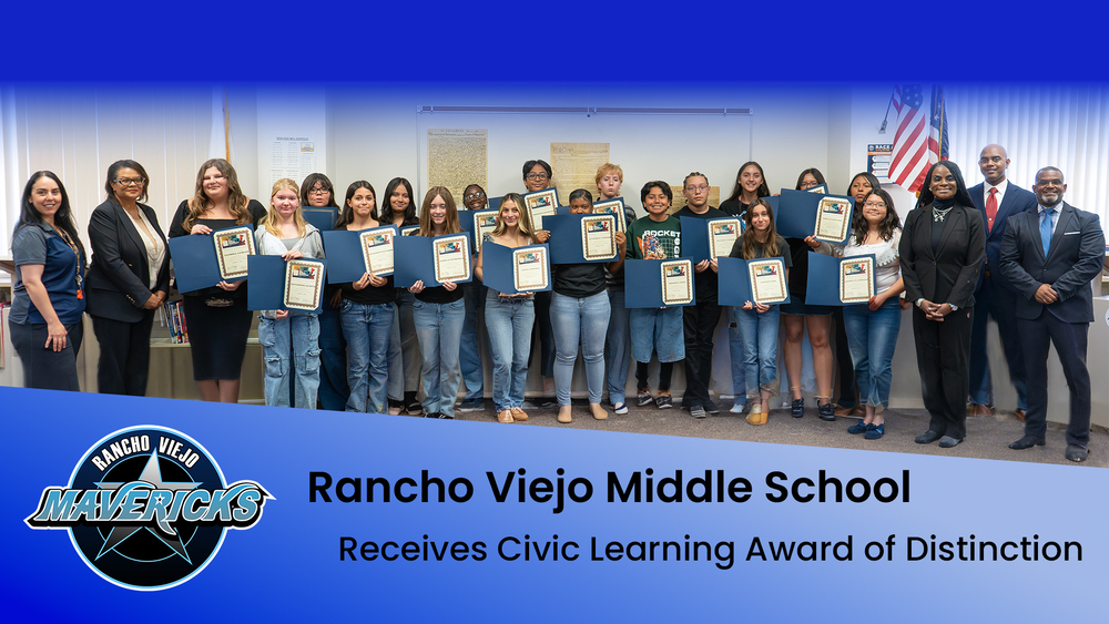 Rancho Viejo Middle School Receives Civic Learning Award of Distinction
