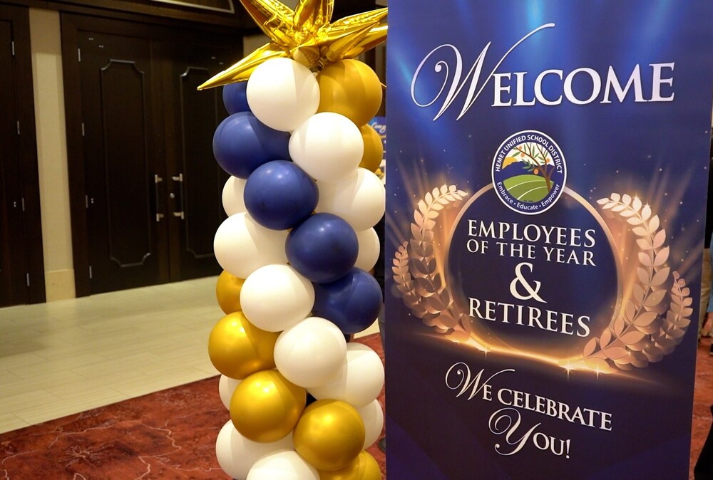 Employees of the Year and Retiree event sign