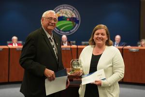 teacher getting an award