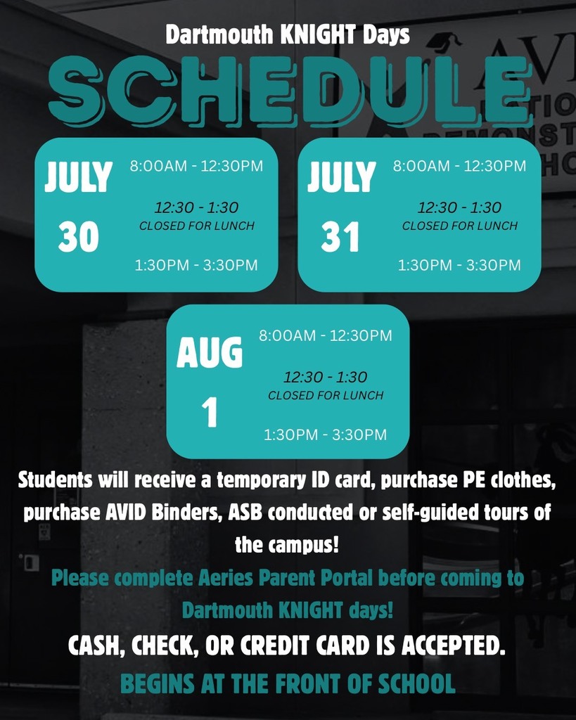Dartmouth Knight Days Schedule