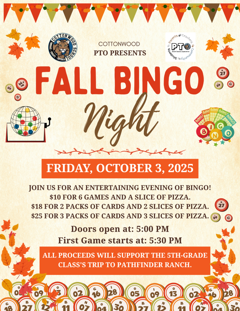 Fall Bingo Night 2025 Flyer!
