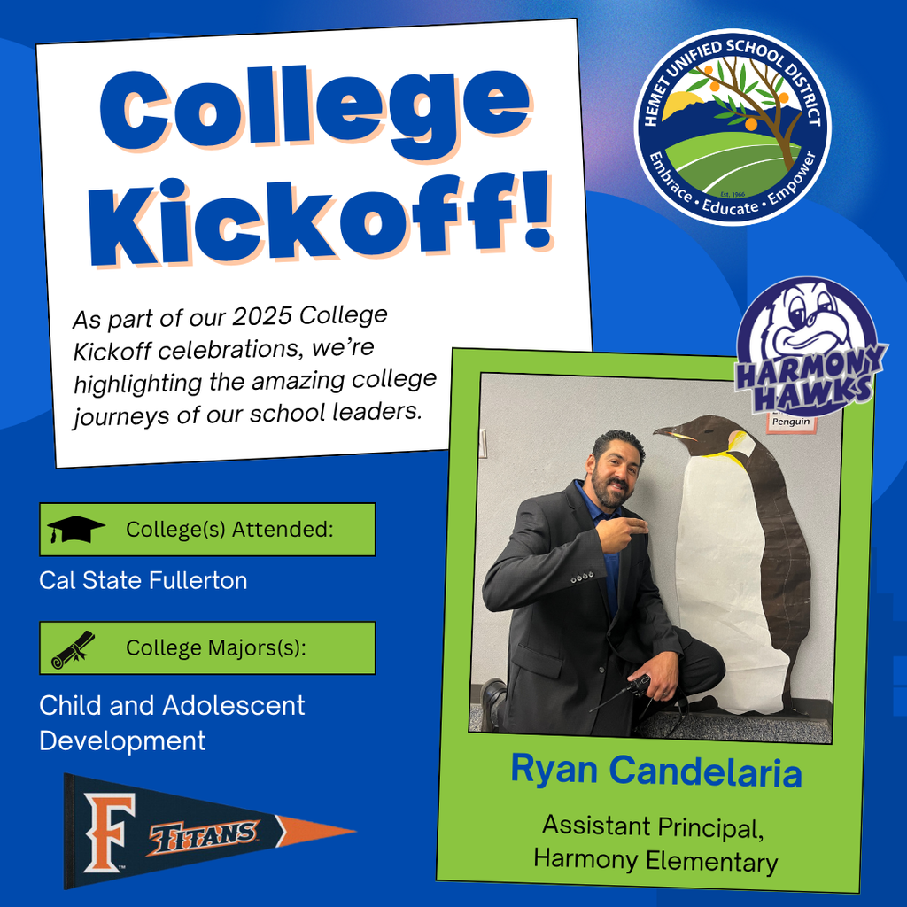 Ryan Candelaria Asst. Principal at Harmony Highlight